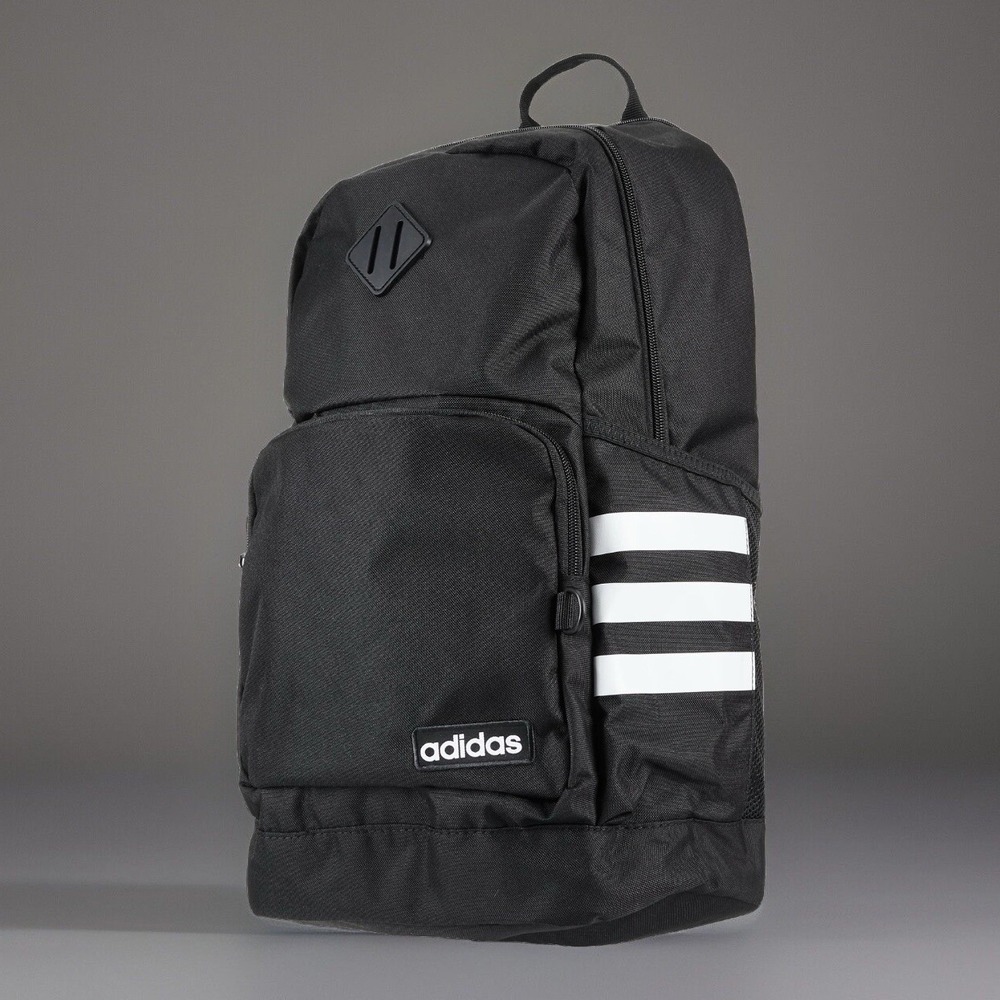 Adidas Classics 3S 4 Backpack - Black With White Stripes NEW